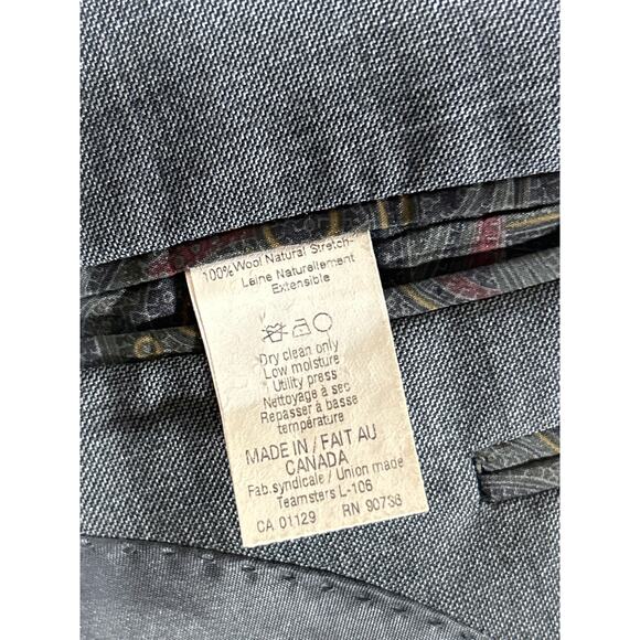 Ralph Lauren LRL Sport Coat 44L Gray Wool Made in Canada Lined Suit Stretch - Picture 8 of 16